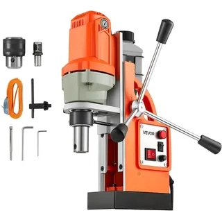 Vevor Magnetbohrmaschine 1200 W 38 mm Bohrdurchmesser, 10000 N Power Mag Bohranlage, 900 U/min Drehzahlen mit Weldonschaft & effizienter Kühlung, für Metalloberflächen Industrie Heimwerker