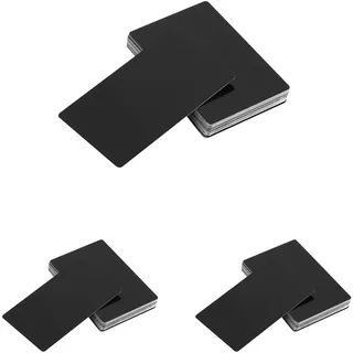 150 x Metall Visitenkarten Rohlinge, Metall Karten, Schwarz, Lnkjet- und Lasermarkierung Geeignet, Wasserfestes Aluminium, Gravierte Businesskarten für Büro und Office