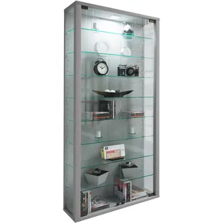 VCM Wandvitrine Vitrosa Maxi 59 x 18 x 114 cm Silber