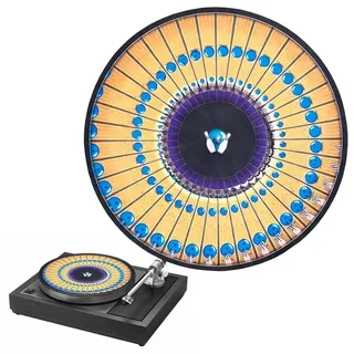 Generisch Animierte Zoetrope Slipmat, 30,5cm optische Täuschungs-Plattenspielermatte, visuelle Plattenspieler-Slipmat, für DJs, Vinyl-Sammler und Kunstausstellung