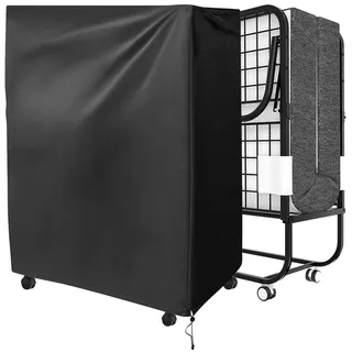 Klappbett Abdeckung , Klappbett Staubdichte Abdeckung, Gästebett Klappbar Schutzhülle, Klappbettdecke Aufbewahrungstasche ,Klappbett-Aufbewahrungshülle mit Reißverschluss-Schwarz (99*38*114cm,Schwarz)