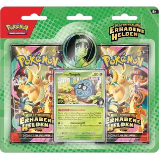 Pokémon-Sammelkartenspiel: Kollektion Mega-Entwicklung – Erhabene Helden: Erika (1 holografische Promokarte, 1 Münze und 2 Boosterpacks)