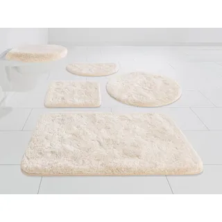 GRUND Badematte GRUND "Melos, Badvorleger, Badezimmer Teppich, sehr weich" Gr. 11, beige, H:27mm, Kunstfaser, Badematten, Badematte, melierte Optik, sehr weicher Flor, Melange-Effekt, Made in Europe