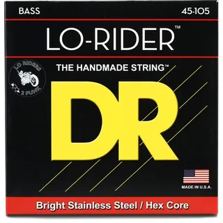 DR Strings Lo-Rider MH-45 – E-Bass Medium 45-105 | Hex Core, Straffer Attack, Hohe Praezision, Kraftvoller Sound, Made in USA