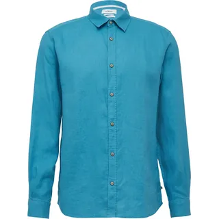 s.Oliver Regular Fit: Langarmhemd aus Leinen - türkis - XL
