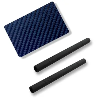 M&M Smartek Carbonfaser-Karte und 2 Alu-Röhrchen, Schwarz | Set aus echter Kohlefaser mit stabiler Karte und leichtem Röhrchen; glatte Flächen sind abwischbar und mehrfach nutzbar.