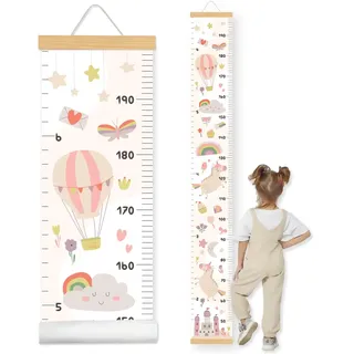 Messlatte Kinder-Wachstum Messlatte-Höhenlineal zum Aufhängen-Mädchenzimmer Dekoration und Geschenke mit Mädchen 160cm x 20cm (Hellbeige)