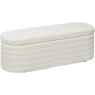 Homcom Sitzbank mit Stauraum Holzbeine, 116 x x 40,5H cm-Cremeweiß - Polsterbank - 116L 41B cm, Cremeweiß