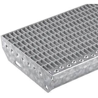 Gitterroststufen 1000x305 mm - Maschenweite 30x10 mm,verzinkt, rutschhemmend, wetterbeständige Treppenstufen aus Metall – ideal für Innen & Außen