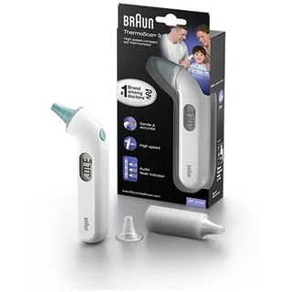 Braun ThermoScan 3 Ohrthermometer (professioneller Genauigkeit; akustischer fieberindikator; Fieber, sicher, hygienisch, für die ganze familie; Neugeborener) IRT3030