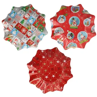 Papstar 2 Präsentierschalen-Weihnachten Ø 28 cm "verschiedene Weihnachtsdekore" Stern