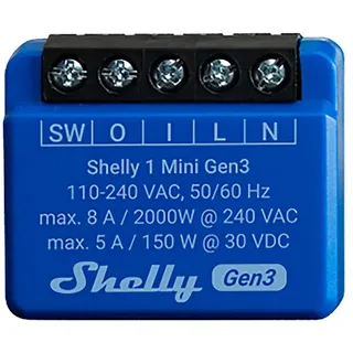 Shelly 1 Mini Gen3 Unterputz Relais max 8A 1 Kanal WLAN BT