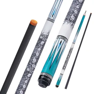 KONLLEN Billardqueue aus Carbonfaser, 147cm, professionelles Billardqueue für Erwachsene, geringe Ablenkung, 12,5 mm Spitze (leicht zu kontrollieren, Pro Taper, ultraweich)