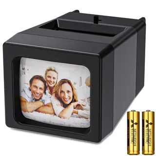 35 mm Dia-Viewer, 2-fache Vergrößerung und LED-beleuchtete Anzeige, Dia-Projektor für 35 mm alte Dias (2AAA-Batterien im Lieferumfang enthalten)