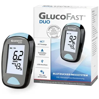 Glucofast Duo Blutzuckermessgerät mg/dl inkl. 10 Teststreifen