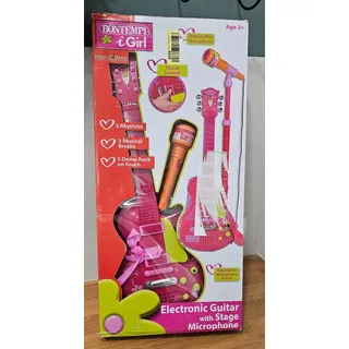 Bontempi iGirl Spiel E-Gitarre Elektrische Gittare Standmikrofon Rockgitarre