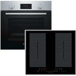 Bosch Flex-Induktions-Herd-Set Backofen 3D-Heißluft + Kochfeld Flächeninduktion Booster 60cm