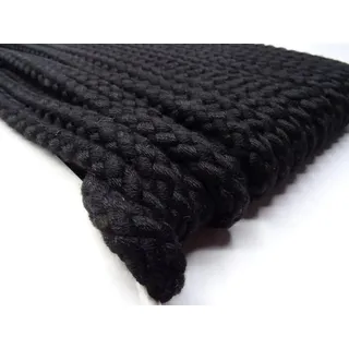 Baumwollkordel 8 mm – 100 % Baumwolle – Meterware ab 1 m – in 36 Farben – Kordel zum Nähen für Turnbeutel, Taschen, Kleidung, Hoodies, Jogginghosen, Accessoires & DIY-Projekte (schwarz)