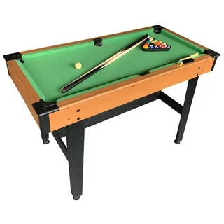 Relaxdays Kleiner Billardtisch mit Zubehör Grün,Hellbraun,Schwarz