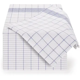 Blumtal 20er Set Premium Geschirrtücher - Hochwertige Geschirrhandtücher, 100% Baumwolle, blau kariert, 50x70 cm