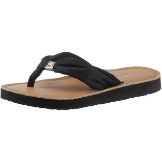 Tommy Hilfiger "TH Elevated Beach Sandal Damen, Flip Flops Zehentrenner Schwarz - 37