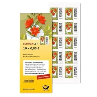Deutsche Post Porto ab 2025: Deutsche Post 0,95€ € Briefmarken "Blumenbrief" selbstklebend, 10 St.