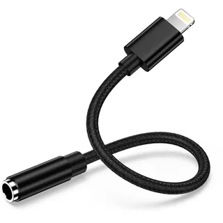 Lightning auf 3,5mm Klinke Adapter[MFi Zertifiziert] iPhone Aux Adapter,iPhone Aux Audio Dongle Kopfhörerkabel Konverter Adapter Kompatibel mit iPhone 14/14 Pro/14 Pro Max/13/13 Pro/12/11/XR/XS/X/8/7
