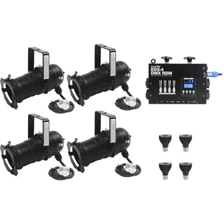 EUROLITE Set 4x PAR-20 Spot sw dim2warm + EDX-4 DMX RDM LED-Dimmerpack