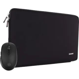BlueBuilt Laptophülle für Apple MacBook Air 15 Zoll Schwarz + Tradendum Maus