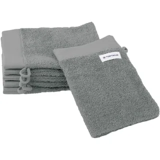Waschhandschuh, 6er Set, 16 x 21 cm, 100% Baumwolle / Frottier, mit Aufhänger und Label mit Logo, COLOR BATH TOWEL Grau