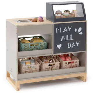 Musterkind Kaufladen Vinca, Natur, Hellgrau, Holz, 30x64x59 cm, unisex, EN 71, CE, FSC 100%, Spielzeug, Kinderspielzeug, Kaufladen & Zubehör