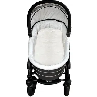 Babylammfell Einlage - echtes Lammfell, Heitmann Felle, ideal für Soft-Tragtaschen, Kinderwagen, Buggy, Kinderbett, waschbar weiß