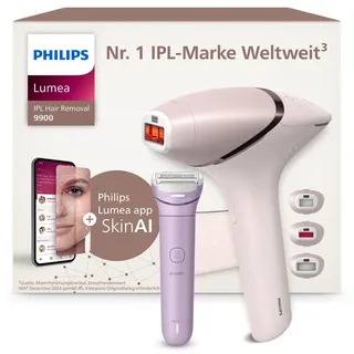 Philips Lumea IPL 9900 Series Haarentfernungsgerät BRI953/02 inkl. Lady Shaver BRL149/00 – Alternative zur Laserhaarentfernung – 3 Aufsätze für Körper, Gesicht & Präzisionsbereiche – kabellos