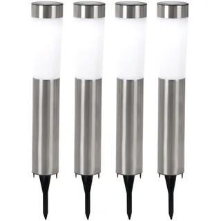 GLOBO Solarleuchte Edelstahl 7,5x56 cm 4er Set silber