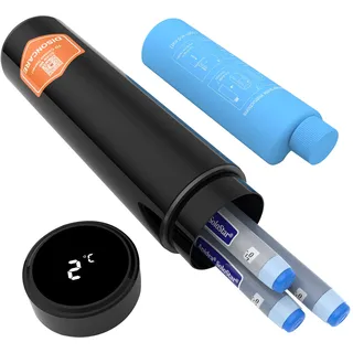 DISONCARE 60H Insulin Pen Kühltasche,2-8 Grad Touch-Display Temperaturanzeige Kühler Tragbaren Medikamente Kühlbox Reise TSA | Diabetiker Tasche mit 2 Kühlakkus