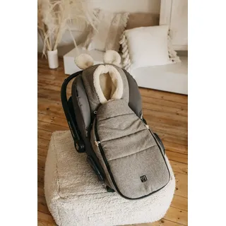 Kaiser Hoody Maus Wool Fütterung aus 100% Schafwolle für Babyschalen Woll Fußsack Pepper Brown)