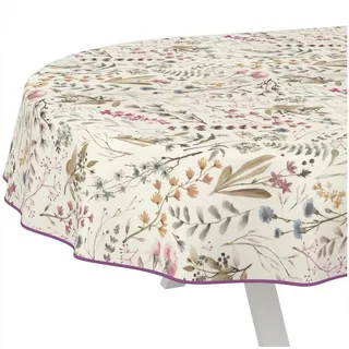 ANRO Tischdecke abwaschbar LANA Penelope-Blätter Tischwäsche Wachstuch 2.0 (Einzelstück 1-tlg), wasserabweisend Penelope-Blätter Mehrfarbig Oval 240x140cm bunt Oval | 140 cm x 240 cm