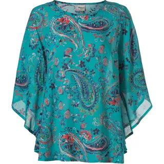 Modal-Bluse, Druck smaragd, 52/54