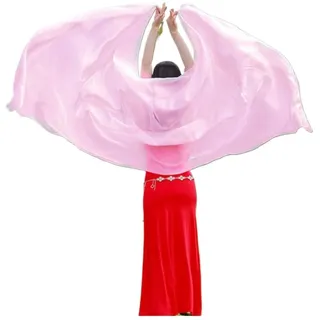 AMEEDA Seide Bauchtanz Schleier Bauchtanz-Seidenschleier, 2,5 m x 1,14 m, Tänzerin, Bühnenauftritt, Show-Requisiten, Handwurf, Schal, Schal, Licht.(Color 02,250x114cm-H)