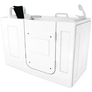 AcquaVapore Sitzwanne Badewanne mit Tür 76 x 140 cm (S07WP-B-R)