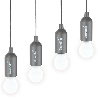 Skandika Campinglampe Narvik | 4er Set. LED Lampe. Pull Light, batteriebetrieben grau No Size