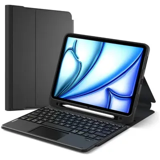 Inateck iPad Hülle mit Tastatur für iPad 10/11 Gen. A16 2025, Air 11 Zoll M3/M2 (2025/2024), Air 5/4, Pro 11 Schwarz