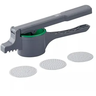 Chefkoch trifft Fackelmann Chefkoch+Fackelmann Kartoffelpresse, Grün, Dunkelgrau, Metall, Kunststoff, 35 cm, lebensmittelecht, Kochen, Küchenhelfer, Kartoffelstampfer