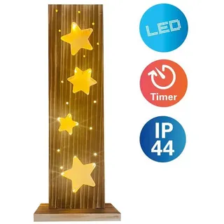 NÄVE LED-Holz-Weihnachtsleuchte STERNE H: 60 cm