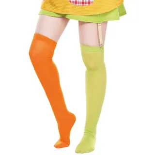 maskworld Pippi Langstrumpf Kniestrümpfe für Damen grün/orange (S-L)