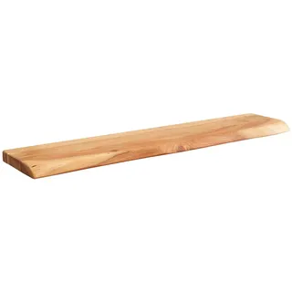 FineBuy Wandregal Baumkante Akazie Holz Design Schweberegal Regal Regal (25 x 80 cm)