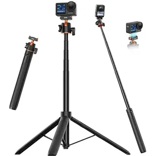 VRIG 139,7 cm Osmo Action 5Pro Selfie-Stick-Stativ, 2-in-1 ausziehbarer Griff mit magnetischem Schnellverschluss und 360°-Kugelkopf, kompatibel mit DJI Osmo Action 5Pro/4/3, OSMO 360 für