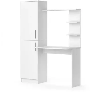 Vicco Schreibtisch Tessa Weiß 122.9 x 52 cm | mit Schrank
