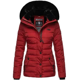 Navahoo Damen warme Winter Steppjacke mit Abnehmbarer Kunstfell-Kapuze Milianaa Red Gr. XS - XS