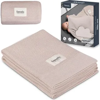 lionelo Bamboo Blanket, Babydecke, Kuscheldecke Baby, leichte Bambusdecke, Wickelauflage, 100% Baumwolle, nNatürlich, Weich, Antibakteriell, Hypoallergisch, vom 1. Lebenstag an, 100x75cm